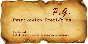 Petrikovich Graciána névjegykártya